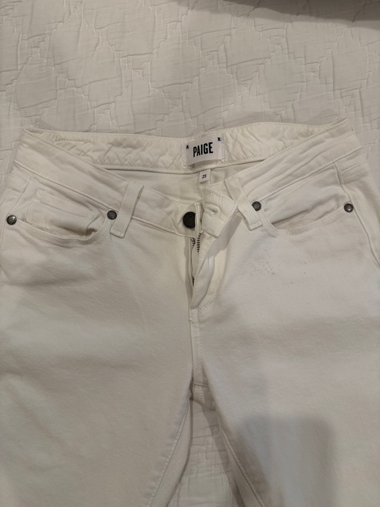 PAIGE Denim - PAIGE White High-Rise Women’s Jeans - Slim Straight